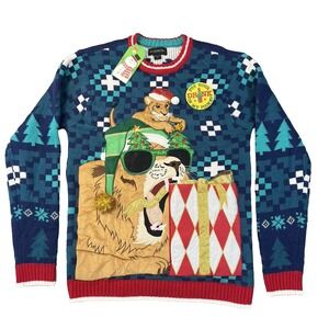 NEW Blizzard Bay LION Cub Zoo Animal Festive Sz S Holiday Ugly Christmas Sweater